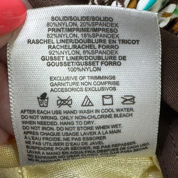 Fit 4 U D's & E's Whimsical Paisley Swim Dress size 14 Brown Turquoise Modest - Picture 5 of 10